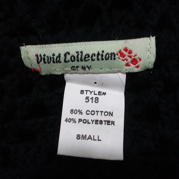 Vivid Collection of NY Black Crochet Vest Open Front Womens Small - Picture 4 of 8